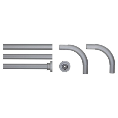 Sealskin Seallux Tringle de rideau de douche Set combinée. Ø 28 mm Aluminium Aluminium mat pour 90x90. 90x90x90 ou 80x170 cm