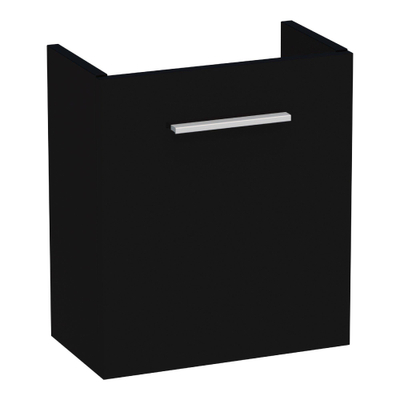 Saniclass Florence Fonteinonderkast - 40x45x22cm - 1 rechtsdraaiende deur - zonder greep - MDF - hoogglans zwart
