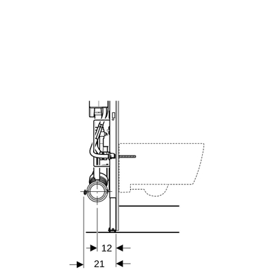 Geberit Duofix inbouwreservoir H112cm Sigma 12cm hinst na montage