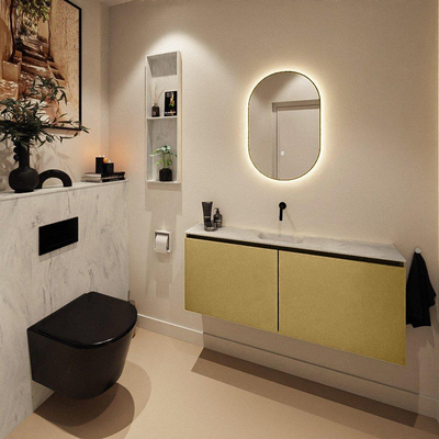 MONDIAZ TURE-DLUX Meuble WC 120 cm Oro. EDEN lavabo Opalo position milieu. Sans trou de robinet.