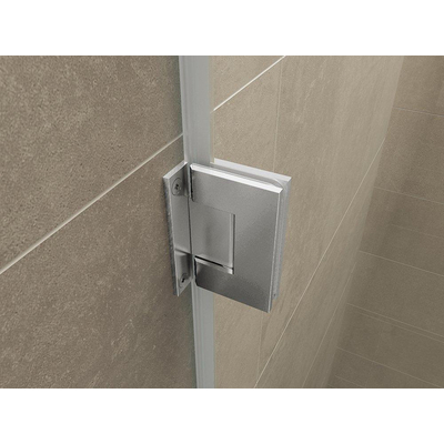 Wiesbaden Less Ensemble charnières et poignée pour porte niche sans profil acier brossé