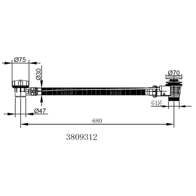 Best Design badwaste overloop combinatie draairozet