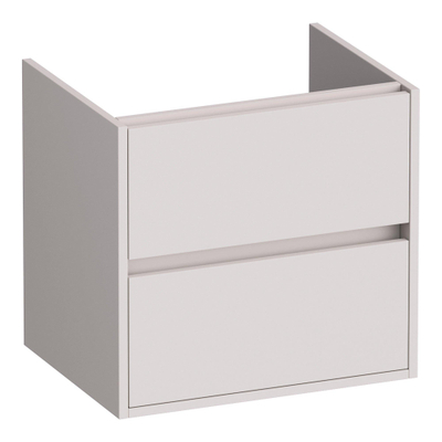 BRAUER Adore meuble sous-lavabo - 60x46x55cm - 2 tiroirs softclose - sans poignées - 1 découpe pour siphon - sable mat