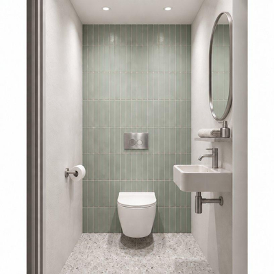 Adema Salina 2.0 Ensemble WC - 48.5x36x32cm - cuvette profonde - sans bride - réservoir encastré QeramiQ - softclose - quickrelease - abattant de WC - plaque de commande métallique en inox - boutons ronds - blanc