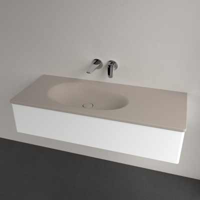Villeroy & Boch Antao Meubelwastafel - 120x50x15cm CeramicPlus - zonder overloop - mat almond (beige)