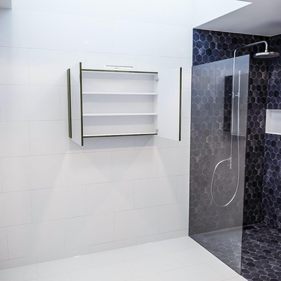 Mondiaz CUBB Armoire de toilette avec miroir - 100x70cm - 2 portes - Army (Vert)