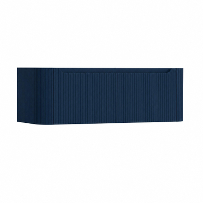 H&R Badmeubelen Juice Wastafelonderkast - 120x45x40cm - afgeronde hoeken - 3D-front - 2 lades - geïntegreerde greep - blue oak