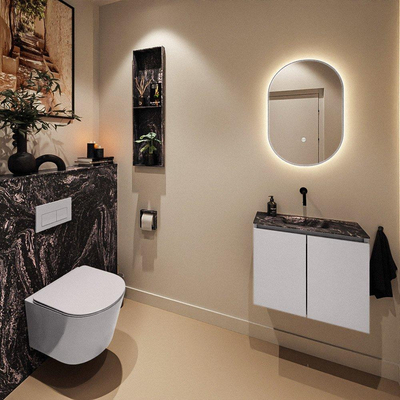MONDIAZ TURE-DLUX Meuble toilette - 60cm - Cale - EDEN - vasque Lava - position centrale - sans trou de robinet