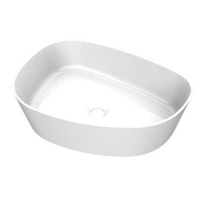 Arcqua Rocker Waskom - opbouw - organisch - links - 50x37cm - glans wit
