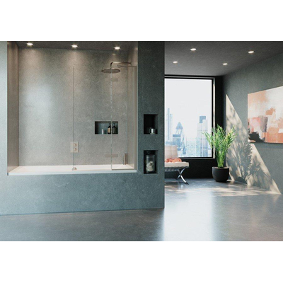 Crosswater Optix 10 Pare-baignoire - 90x150cm - en 2 parties - droite - 180 degrés - Inox brossé