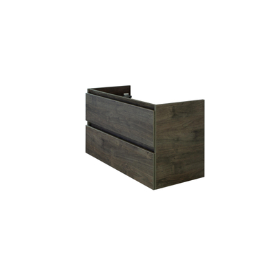 H&R Badmeubelen Infinity Wastafelonderkast - 100x44.8x55cm - 2 lades - greeploos - espresso