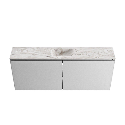 MONDIAZ TURE-DLUX meuble WC 120 cm Plata. EDEN lavabo Glace position milieu. Sans trou de robinet.