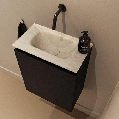MONDIAZ TURE-DLUX Meuble toilette - 40cm - Urban - EDEN - vasque Ostra - position centrale - sans trou de robinet