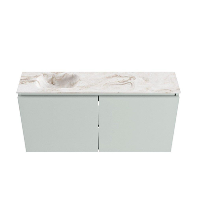 MONDIAZ TURE-DLUX 100cm toiletmeubel Greey. EDEN wastafel Frappe positie links. Zonder kraangat.