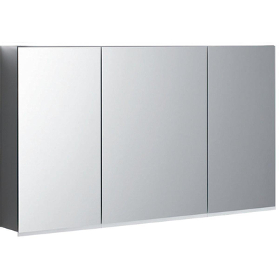 Geberit OPTION Plus spiegelkast - met 3 dubbelzijdige spiegeldeuren - met led verlichting - 120x70x17.2cm - antraciet