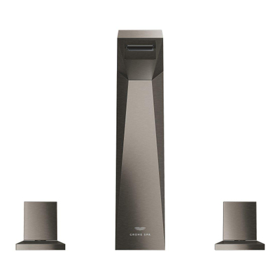 Grohe Allure brilliant 3-gats wastafelkraan hoog hard graphite geborsteld