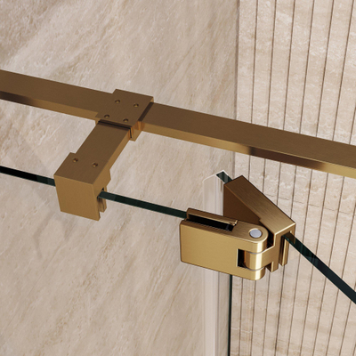 BRAUER Stellar Douchecabine - 140x80x200cm - draaideur - glascoating - omkeerbaar - helder glas - geborsteld goud PVD