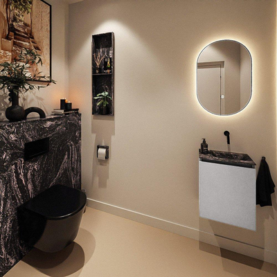 MONDIAZ TURE-DLUX Meuble toilette - 40cm - Plata - EDEN - vasque Lava - position droite - sans trou de robinet