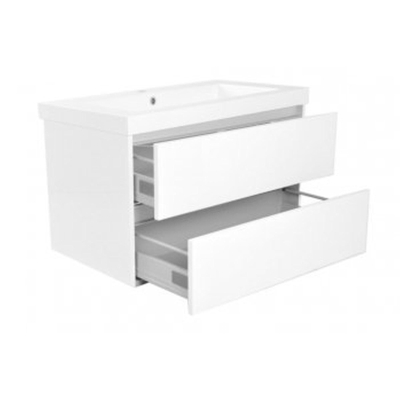 Wiesbaden Vision lavabo simple avec 1 trou de robinet 80x46x5,5 cm marbre synthétique brillant blanc