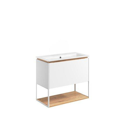 Crosswater Mada Ensemble de meuble - 70x36.7x61cm - lavabo - sans trous de robinet - open frame - Blanc mat