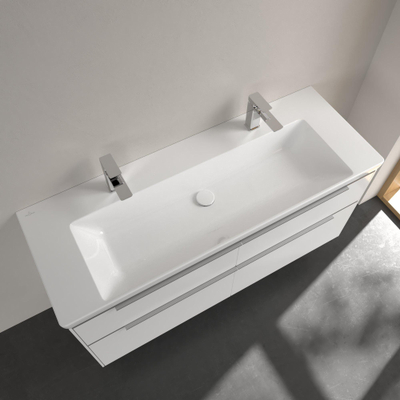 Villeroy & boch subway 3.0 lavabo de meuble 130x47x17cm rectangle 2 trous de robinet sans trou de trop-plein blanc alpin gloss ceramic+