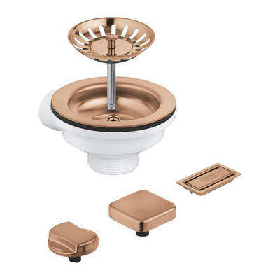 GROHE Pop Up Waste - crépine d'évacuation - combinaison de trop-plein - warm sunset brossé (bronze mat)