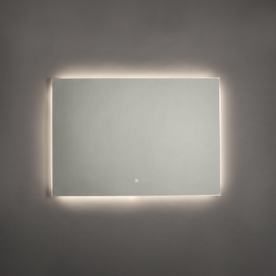 Adema Squared Badkamerspiegel - 100x70cm - indirecte LED verlichting - touch schakelaar - spiegelverwarming