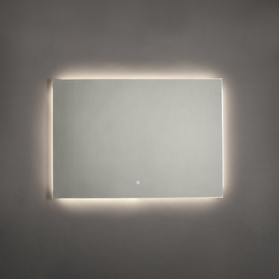 Saniclass Squared miroir – 100 x 70 cm – LED indirecte tout autour – chauffage de miroir – Aluminium