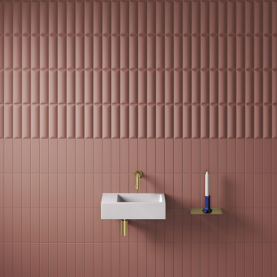 Clou Flush 3 fontein 36x18x9cm kraangat links aluite Wit mat