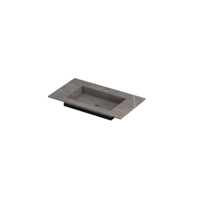 INK Post wastafel - 80x45x1cm - 1 wasbak - 1 kraangat - keramiek Armani grey mat