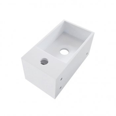 Wiesbaden Julia fonteinbak 35.6x20.3x15.9cm met handdoekhouder kraangat rechts solid surface wit - licht beschadigd - OUTLET UDEN