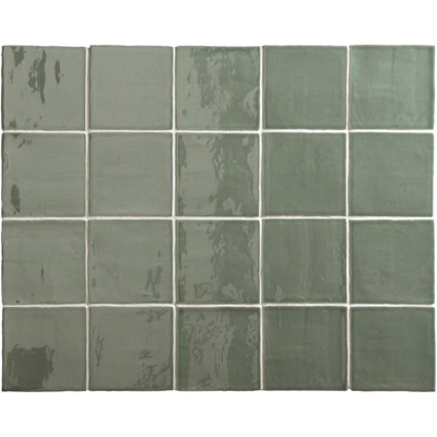 ÉCHANTILLON Terravito Viondo Carrelage murale - 13x13cm - 10mm - Carré - Jade Brillant