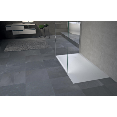 Novellini Novosolid Douchebak 100x80x3.5cm 90cm rechthoek wit mat