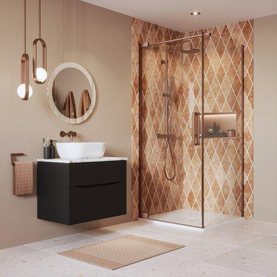 Crosswater Asura panneau latéral pour porte pivotante - 90cm - bronze brossé