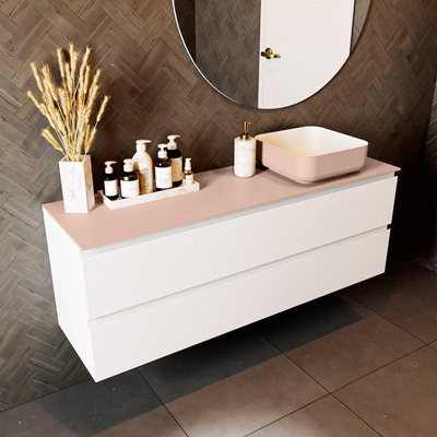 Mondiaz TOP 23 Topblad - 140x23.5x0.9cm - geschikt voor afdekplaat - Solid surface - Rosee