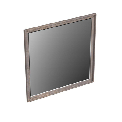 Forzalaqua Reno 2.0 miroir 80x80cm Carré sans éclairage avec cadre Chêne massif Silver Grey