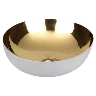 Differnz Shine vasque 40x40x13.5cm céramique or/blanc