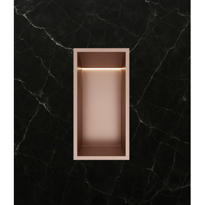 Hotbath &MORE Inbouwbox of inbouwnis - 30x15x10 - met LED - IP44 - PVD - geborsteld koper