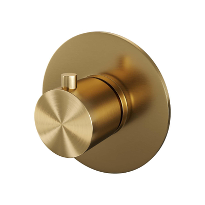 Brauer Gold Edition inbouwthermostaat - met inbouwdeel - 1 gladde knop - PVD - geborsteld goud