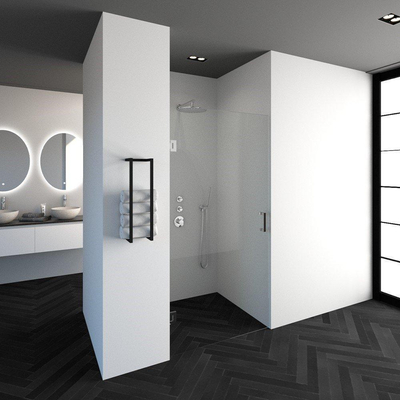 BRAUER Crée Porte de douche - 100x200cm - sans profil - anti-calcaire - verre de sécurité 8mm - chrome brillant