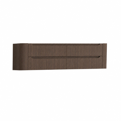 H&R Badmeubelen Juice Wastafelonderkast - 160x45x50cm - afgeronde hoeken - 4 lades - geïntegreerde greep - coffee