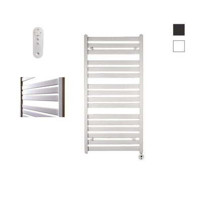 Sanicare HVS - Moda Elektrische Radiator - 120x60cm - 876W - met afstandsbediening - thermostaat - wit - rechtsonder - mat wit