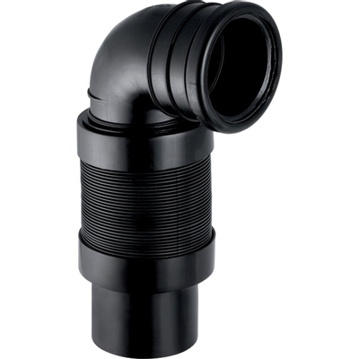 Geberit Duofix wand aansluitbocht - met flexibel aansluitstuk - 90mm - zwart