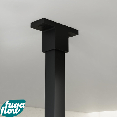 FugaFlow Eccelente Vetro Barre de renfort - plafond - pour douche à l'italienne salle de bain 125cm - noir mat