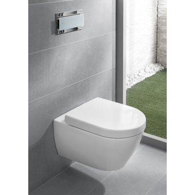 Villeroy & Boch Subway 2.0 wandcloset - 37.5x56.5cm - met spoelrand - diepspoel CeramicPlus - White Alpine (glans wit)