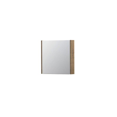 INK SPK1 spiegelkast – 60x60x14 cm – 1 deur, dubbelzijdige spiegeldeurr – Naturel eiken