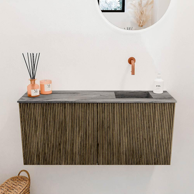Mondiaz JOYA-DLUX 90cm toiletmeubel - kleur Dusk - Wastafel FAYE positie Rechts Zonder kraangat kleur Sombra.