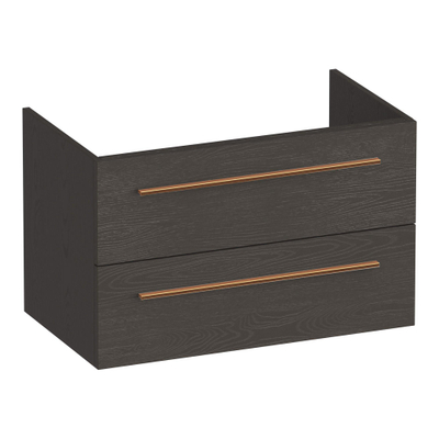 BRAUER Trust wastafelonderkast 80 excl. opbouwgrepen 2 softclose lades en 1 sifon uitsparing - Timber Anthracite