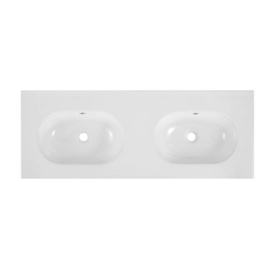 Saniclass Chaci Wastafel - 120x46x14cm - zonder kraangaten - keramiek - wit