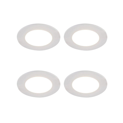 QAZQA Blanca Inbouwspot - set van 4 - 9x9cm - incl. LED - 3 staps dimbaar - IP44 - mat wit
